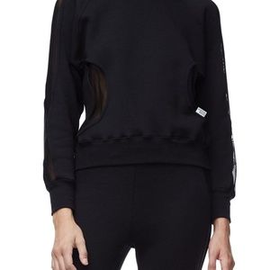 Good American The not-so-basic crew with mesh